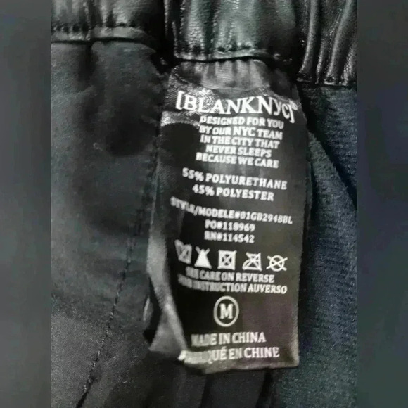 Blank NYC fuax leather joggers. Ladies size M - Picture 4 of 6